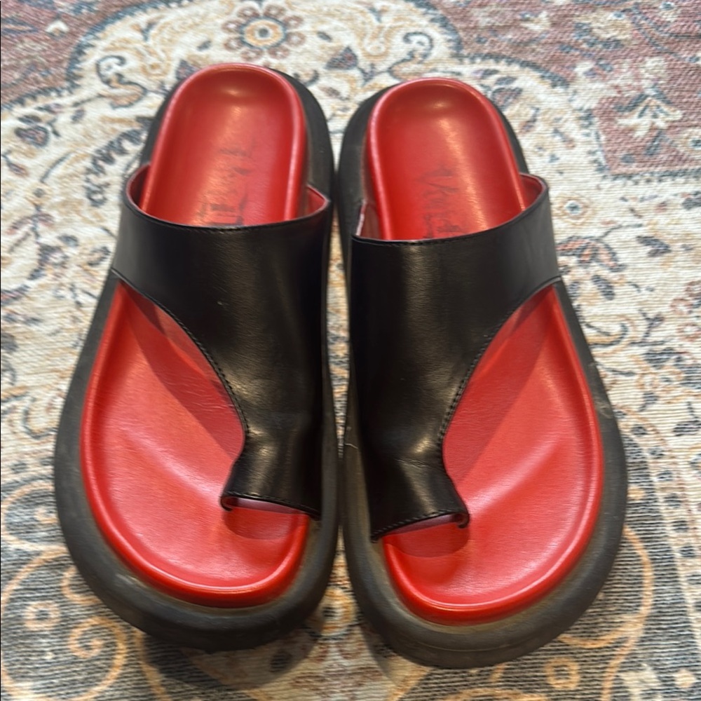 Kat Von D Black and Red Platform Sandals